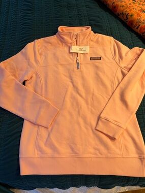 Vineyard Vines flamingo pink Quarter-Zip Pullover nwt